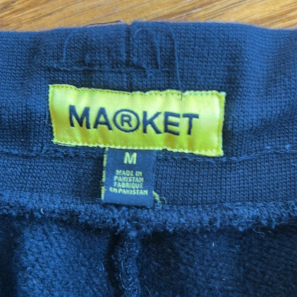 Market Exotic Imports drawstring fleece shorts.Size Medium. Pockets. Car graphic